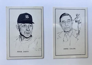 1950 Callahan Lote de 2 Salón de la Fama del Béisbol - Hugh Duffy + Jimmie Collins Boston - Imagen 1 de 2