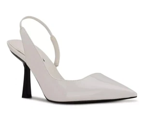 NINE WEST Mollie White Pointy Toe Heeled Slingbacks Pumps - US 8.5 M - Picture 1 of 5