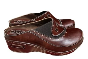SPRING STEP L’ARTISTE CHINO CLOGS BROWN WOMEN SZ 37 US 6.5 GREAT CONDITION - Picture 1 of 6