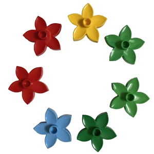 Lego Duplo Flowers Lot of 7 Red Yellow Blue Green - Picture 1 of 2
