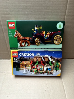 Lego Wintertime Carriage Ride + Market (40603 + 40602) Brand New, Free Postage - Image 1 of 4