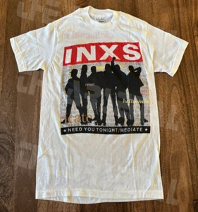 VINTAGE 1987/88 INXS Need You Tonight/Mediate Concert T-Shirt - Size S - Unworn - Picture 1 of 4