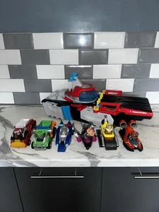 Paw Patrol Flugzeugträger HQ Mighty Pups Fahrzeuge mit Figuren Komplettes Set - Bild 1 von 14