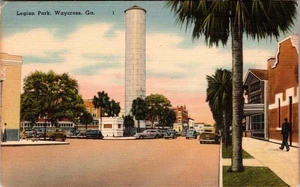 Vintage Legion Park Wegkreuz GA Postkarte mit Standpfeife Wahrzeichen - Bild 1 von 2