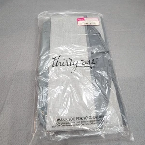 Thirty-One Your Way Display Bin in Light Grey Crosshatch New Retired - Picture 1 of 10