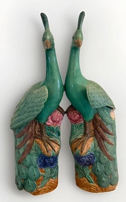 Precioso par de estatuas de fénix chino de la "era Chenghua" (1465-1487) Foto 1 de 4