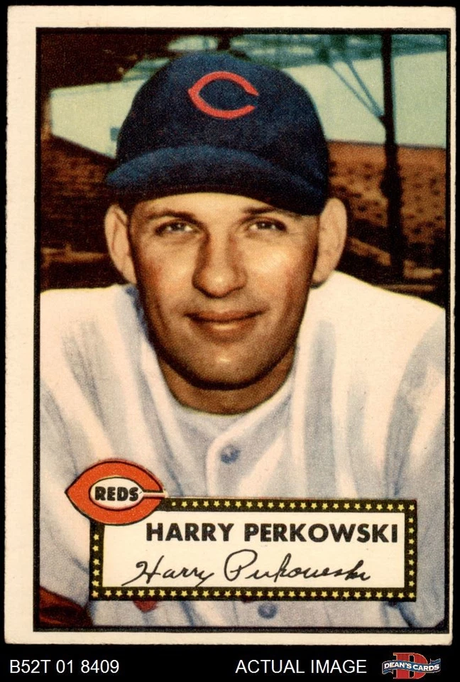 1952 Topps #142 Harry Perkowski Cream Back Reds 4 - VG/EX - Image 1 of 1