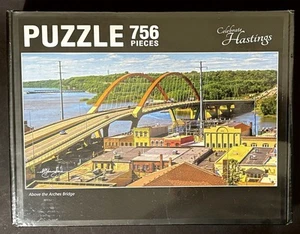 D.R. Youngren Celebrate Hastings MN “Above The Arches Bridge” 756 Piece Puzzle - Picture 1 of 6