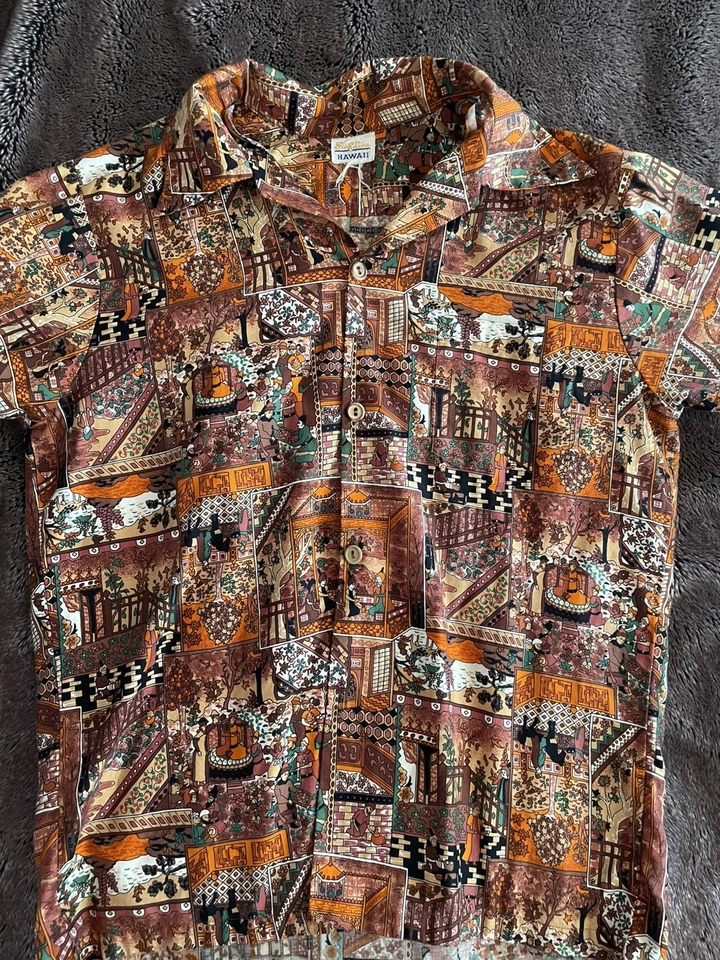 Vintage 70s Surfline Hawaii Multiprint Hawaiian Shirt Size Medium/Large - Image 1 of 4