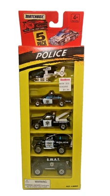 Vintage MB 1994 Set of 5 Black & White Hot Pursuit Police Vehicles Pre-Owned/NEW - Image 1 of 4