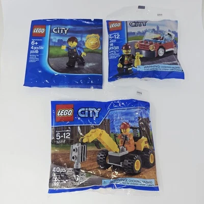 LEGO City Demolition Excavator 30312 Fire Car & Fire Fighter 30221 Chase McCain - Image 1 of 4
