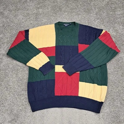 Nautica Men's Sweater 100% Cotton Color Block Multicolor 2X-Large - Image 1 of 4