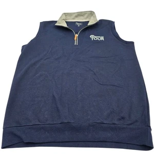 Gilet uomo Golf European Tour 1/4 zip strato medio giacca a vento blu navy e grigio M - Foto 1 di 5