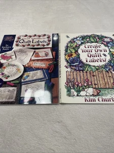 Lot Of  2 Quilt Label Books Iron On And Traced On Kim Churbuck & Barbara Baatz - Foto 1 di 20