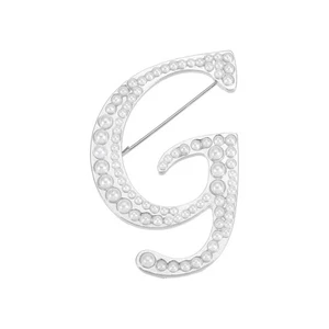 Broche Alfileres Letras, Perla Inicial Alfabeto G Pin, Tono Plata - Imagen 1 de 6