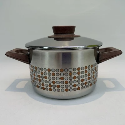 Vintage WMF Cromargan Germany Op Art Dots 1.5L Saucepan Mid Century Modern 70's - Image 1 of 4