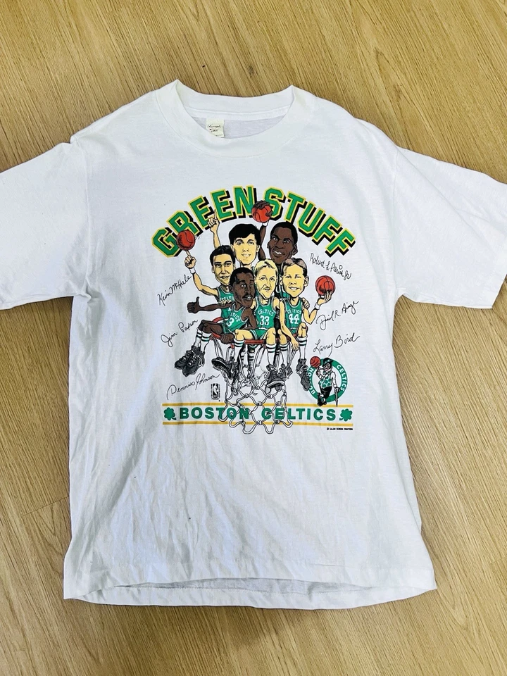 Vintage NBA Boston Celtics "Green Stuff" Sportswear 80s Basketball Shirt Size XL - Image 1 of 4