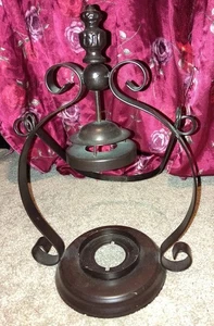hanging Lantern holder vtg metal replacement brownish - Picture 1 of 4