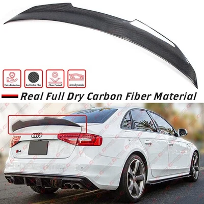 Alerón de maletero de fibra de carbono real Highkick estilo PSM sedán 10-16 Foto 1 de 4
