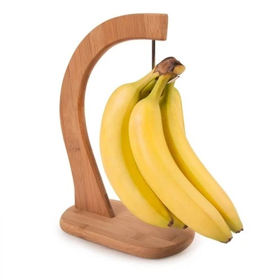 Soporte para colgador de plátano de bambú - Soporte de gancho de plátano de encimera de madera para cocina... Foto 1 de 4