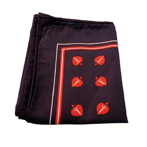 Vintage American Heart Association Scarf Rolled Edge 26x26 Italy - Picture 1 of 6