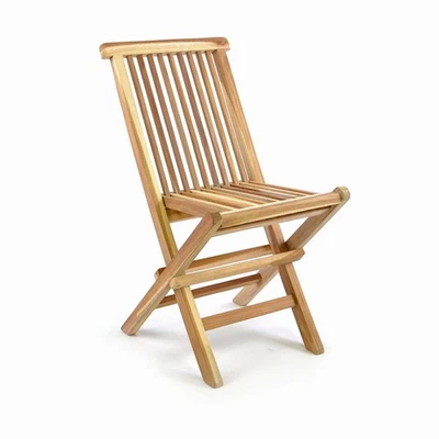 DIVERO Kinderstuhl Gartenstuhl Holzstuhl aus Teakholz klappbar natur - Bild 1 von 4