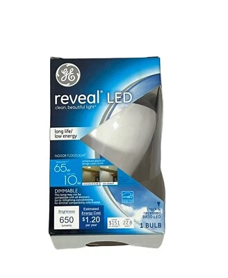 GE reveal LED Indoor Floodlight Dimmable Light Bulb 65w 10w 650 Lumens 1 Bulb - Image 1 of 3