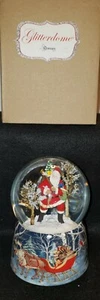 Römische Glitzerkuppeln Schneekugel Musical mit Weihnachtsmann mit Sack Weihnachten Midnight Clear - Bild 1 von 11