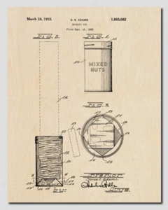 S.S. ADAMS’ ORIGINAL PATENT DRAWING OF SNAKE IN CAN ON WOOD / Magic Collectible - Picture 1 of 2