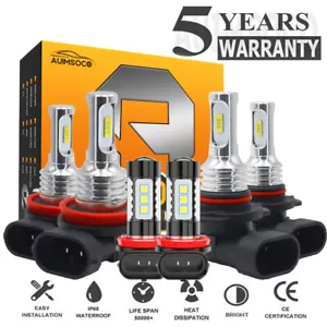 For Ford Ranger XL XLT Cab Pickup 2012-2022 Combo LED Headlight Fog Light Bulbs - Picture 1 of 20