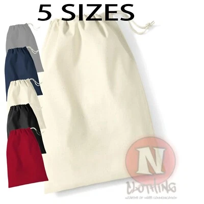 Cotton Drawstring Bag - Laundry storage toys, tidy, nappies craft school PE kit - Image 1 of 4