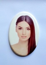 Memorial photo oval GRAVE PLAQUE ceramic for headstone Size 13cm x 9cm (5'')
