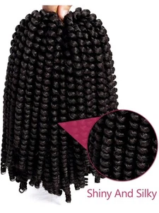 Synthetic Hair Extension 8 inch 4# Bomb Spring Twist Crochet Braids 6 Pcs Twist - Picture 1 of 5