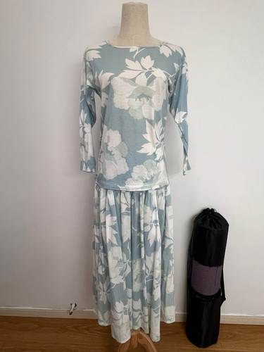 Set Kenzo anni 80 vintage cotone blu stampato