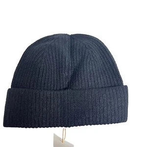 New Quince Mongolian Cashmere Ribbed Beanie in Black - Picture 1 of 2