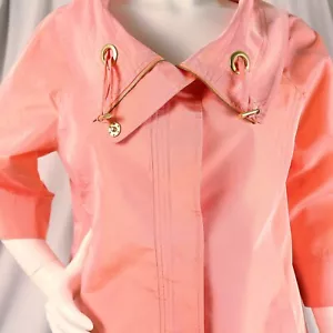 ST. JOHN Pink Peach Solid Acetate Blend Women Top Jacket Size M - Picture 1 of 11