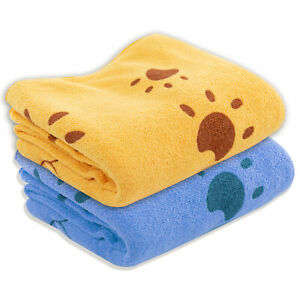 Dog Towels Microfibre x2 NEW Large Dog Grooming Towel Orange & Blue