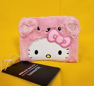 Loungefly Sanrio Hello Kitty Pink Plush Teddy Bear Cosplay Zip Around Wallet NEW - Picture 1 of 13