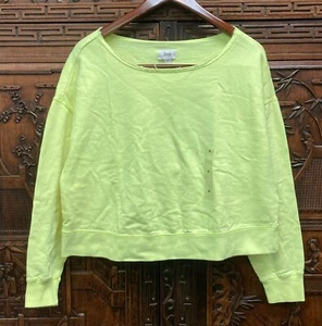 New Jenni by Jennifer Moore Women French Terry Sleep Top, Crisp Honey Dew, Small - Picture 1 of 2