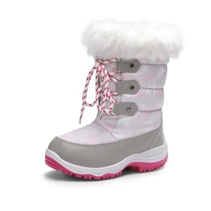 Youth Boys Girls Snow Boots Mid Calf Waterproof Kids Warm Outdoor Ski Boots US - Picture 1 of 37