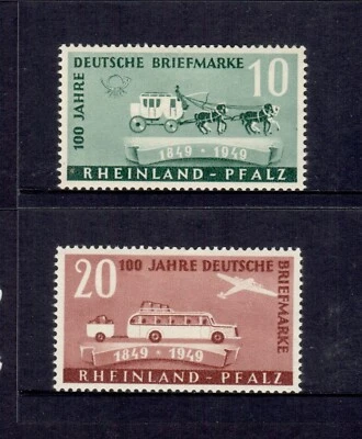 GERMANY Rheinland 1949 stamp centenary set MLH - Image 1 of 2