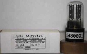 6SN7GT/VT231 GE Clear Glass Made in Canada Amplitrex AT1000 Tested - Picture 1 of 10