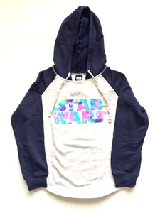Youth Star Wars Drawstring Hoodie Size M Gray/Blue - Picture 1 of 2