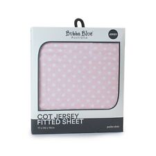 Bubba Blue Pink Polka Dots Cot Jersey Fitted Sheet