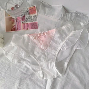 Japanese Students Panties Underpant Low Waist Sheer Lace Ruffles Brief Underwear - Picture 1 of 8