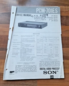 Sony PCM-701ES Digital Audio Processor Service Manual UK AEP Model - Picture 1 of 7