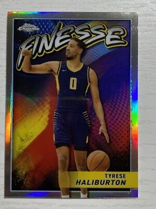 2023-24 Topps Chrome Basketball Finesse Refractor #F-9 Tyrese Haliburton - Picture 1 of 2
