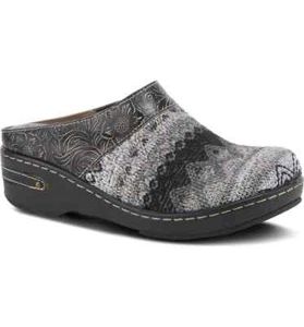 L'ARTISTE ZIGINO Black Multi Color Leather and Woven fabric combo clog EU 38 - Picture 1 of 3