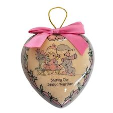 Vintage 1995 Precious Moments Heart Ornament "Sharing Our Season Together" 3.5"