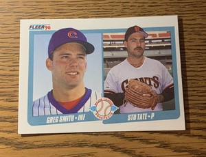 1990 Fleer Baseball Card #643 Greg Smith Rookie / Stu Tate Rookie